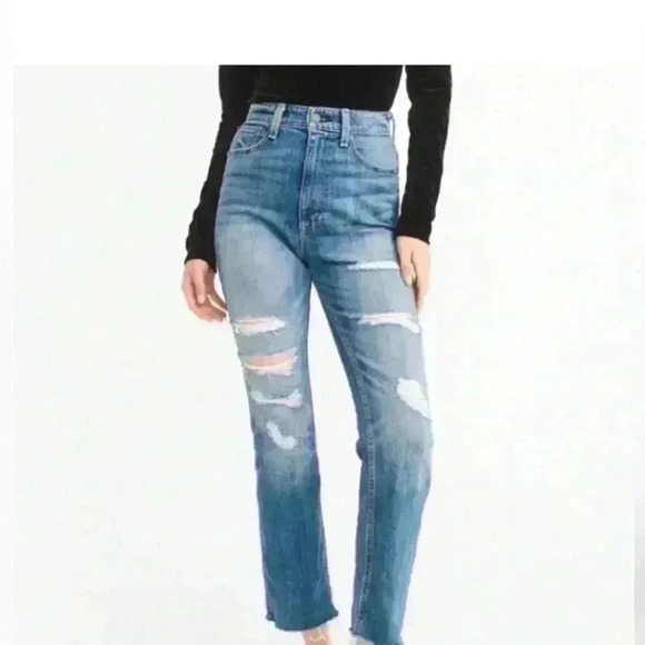 Abercrombie & Fitch Zoe Natural Rise Ankle Straight - Picture 1 of 4